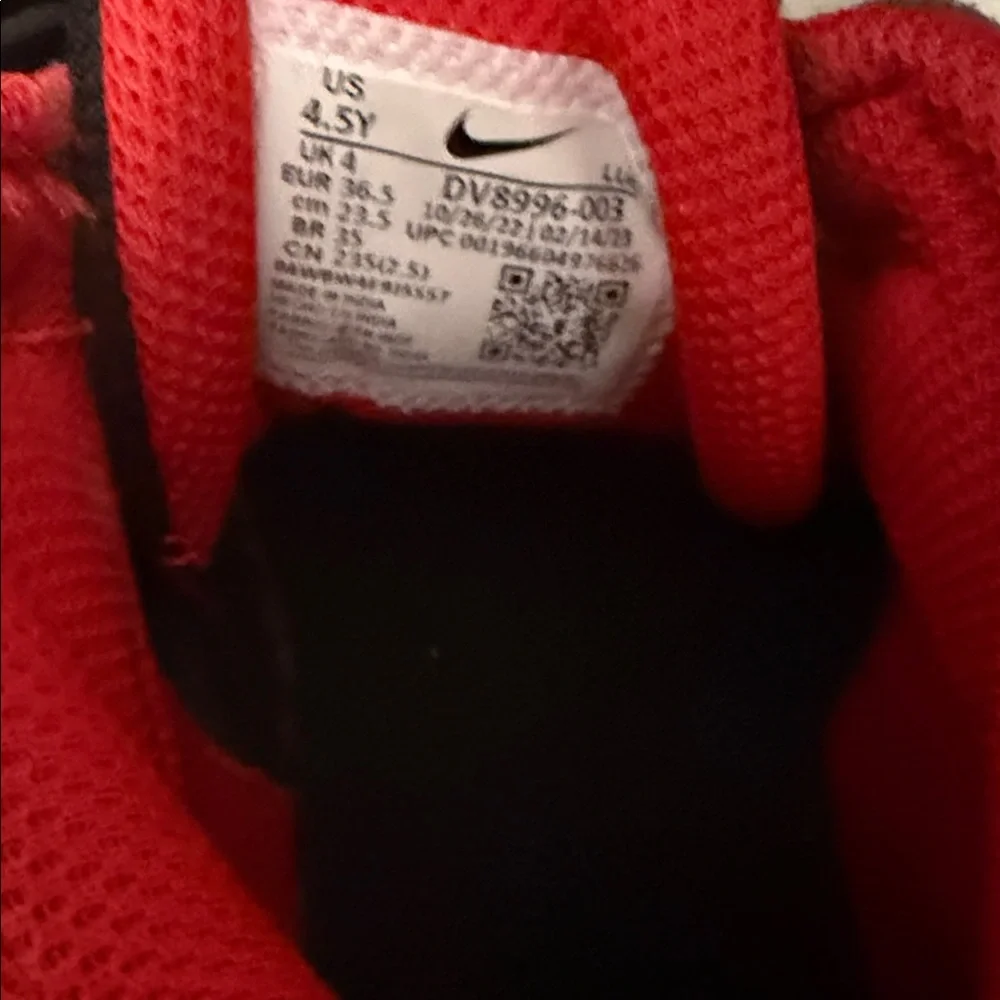 Nike Kids Black and Red Hook-and-Loop Sneakers - Picture 4 of 5